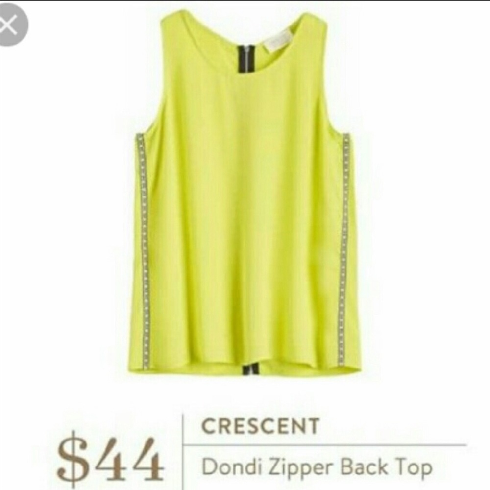 Crescent zipper back top *brand new*